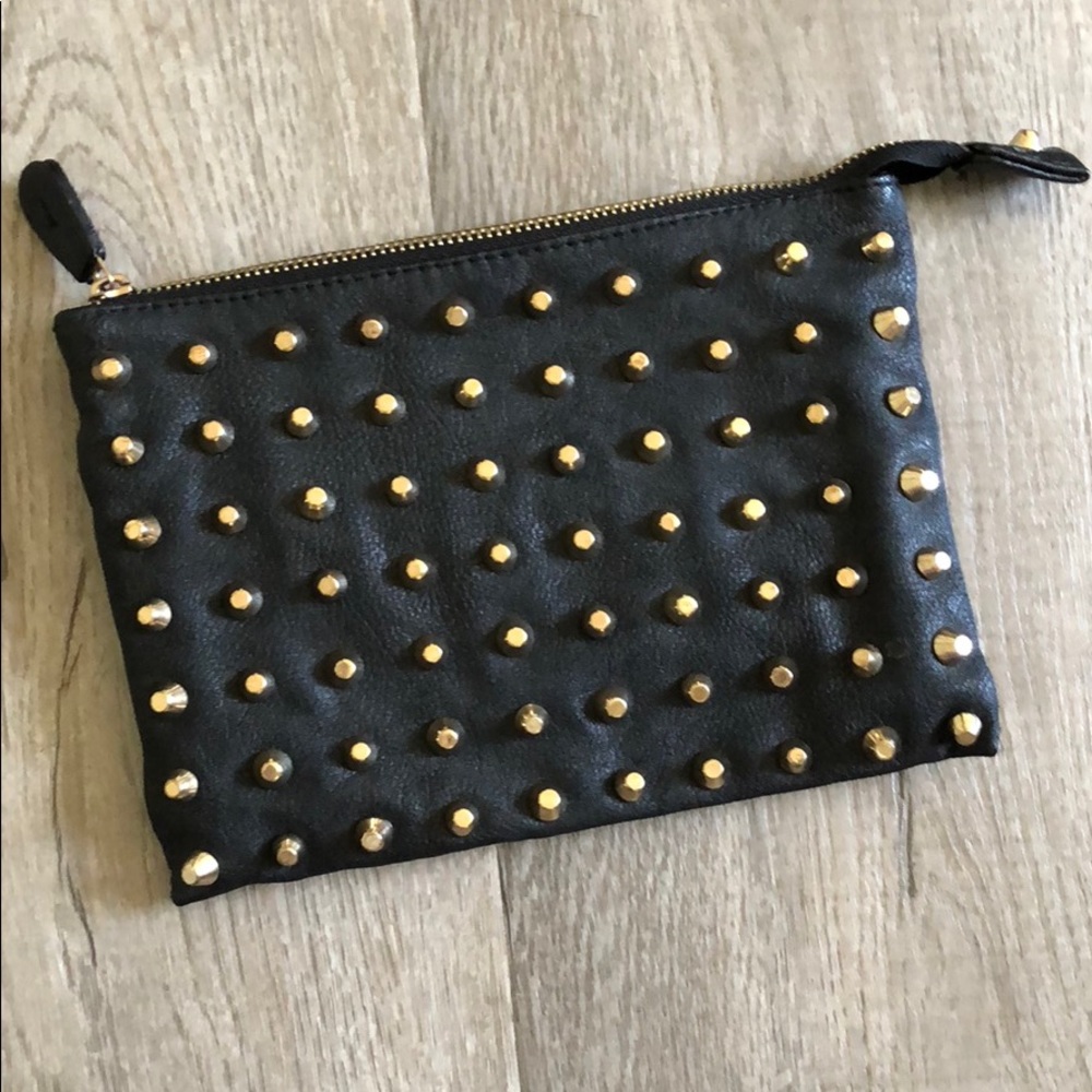 Zara Studded Zip Clutch